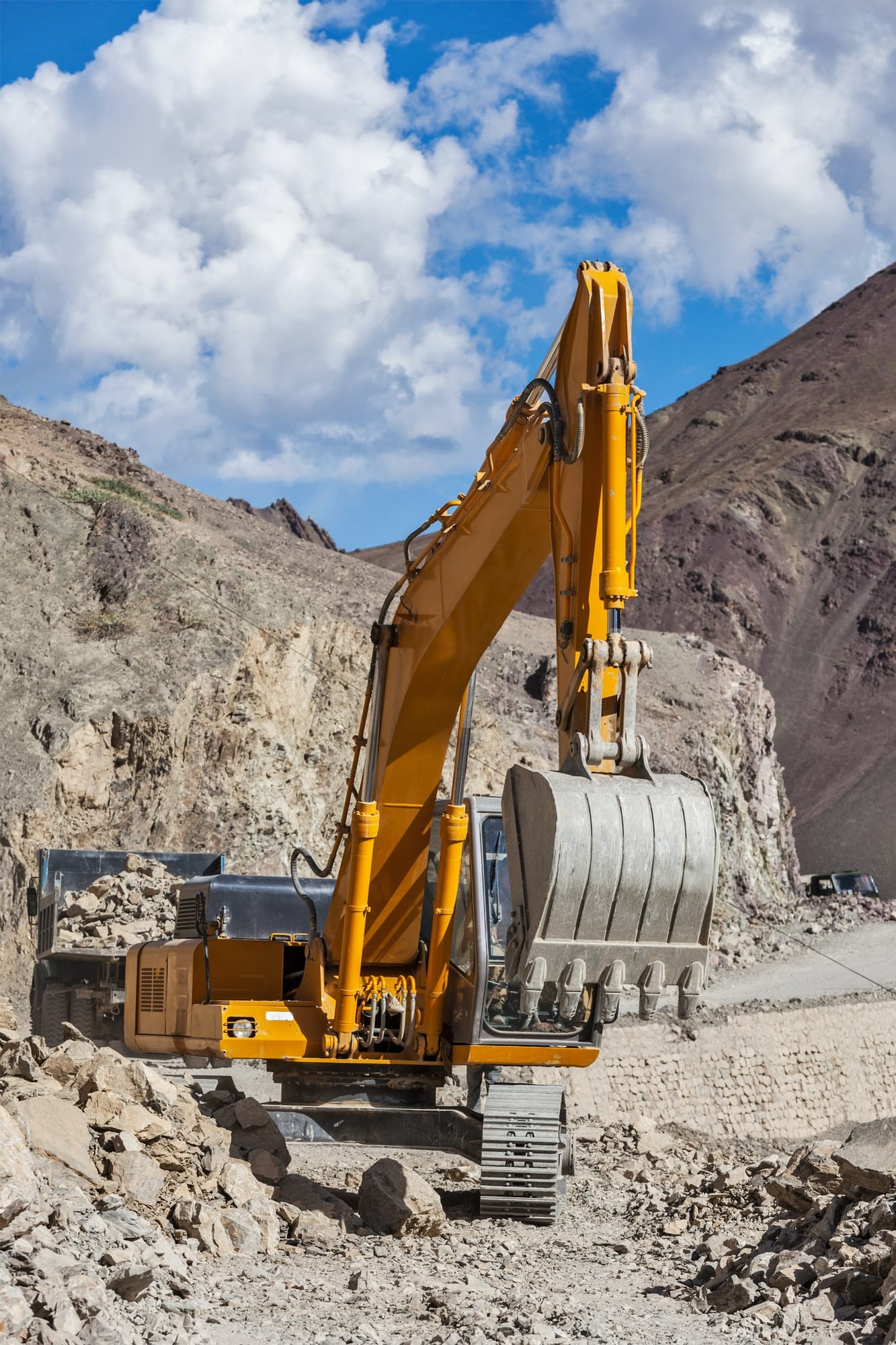 Road construction in Himalayas